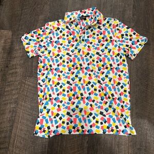 Sunday Swagger Multicolor Geometric Pattern Men's Golf Polo Shirt